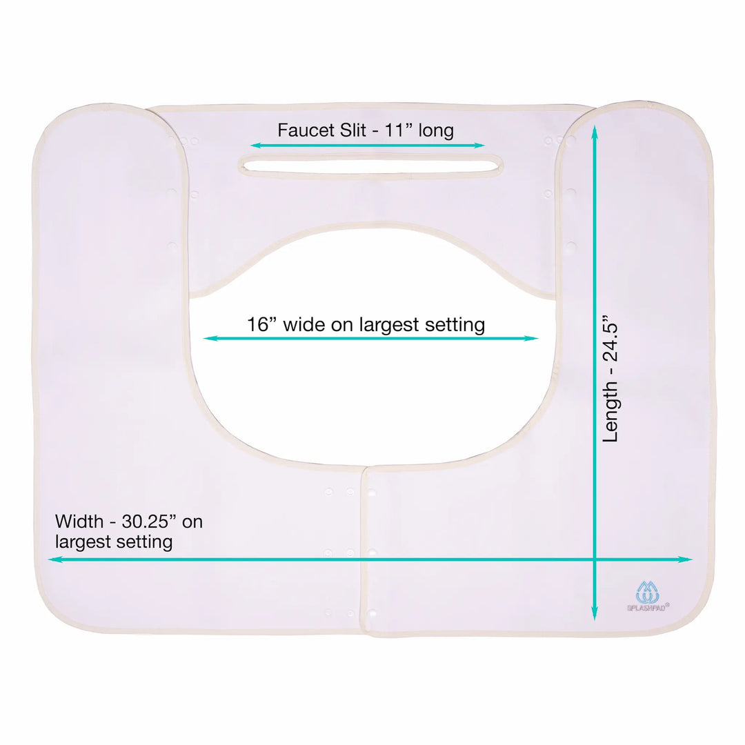 Dimensions of the Bathroom Splashpad Mat in White